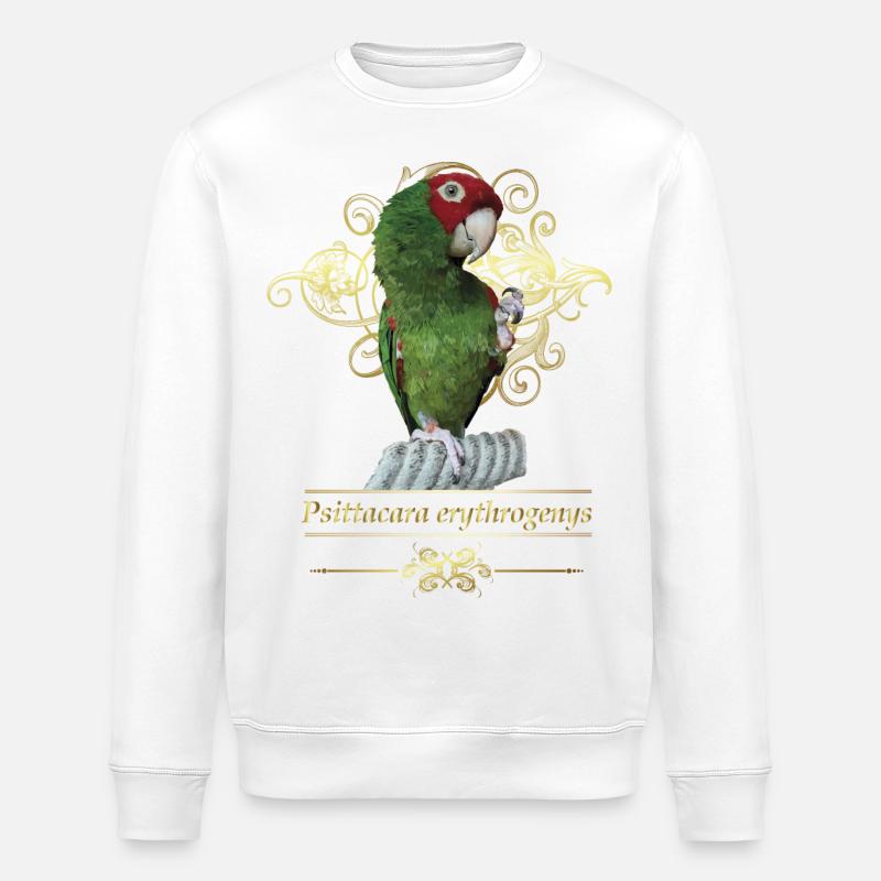 Rotkopf-Papagei - Stanley/Stella Unisex Bio-Sweatshirt ROLLER - Weiß