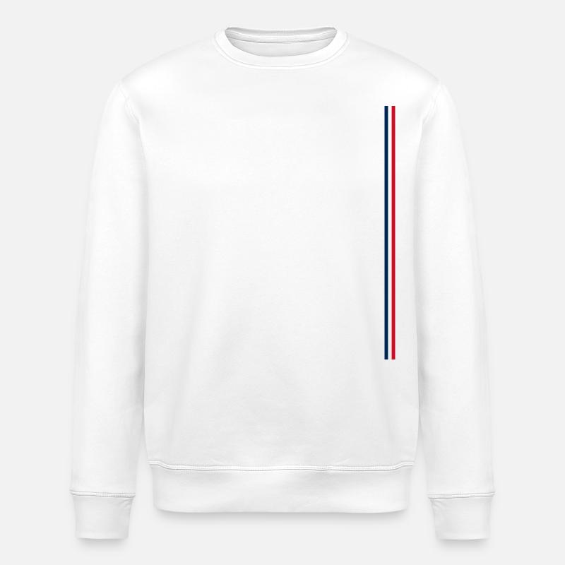 Frankreichflagge Style Streifen - Stanley/Stella Unisex Bio-Sweatshirt ROLLER - Weiß