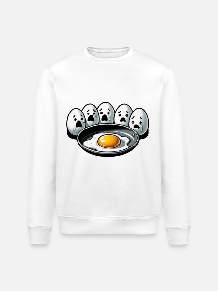 Eier Spiegelei Oster Meme - Stanley/Stella Unisex Bio-Sweatshirt ROLLER - Weiß