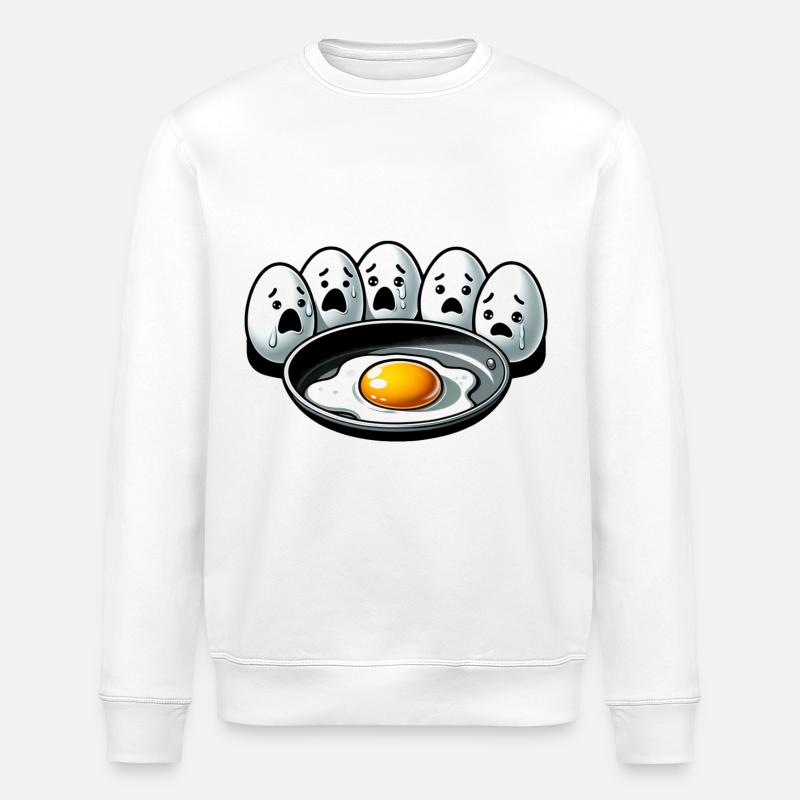 Eier Spiegelei Oster Meme - Stanley/Stella Unisex Bio-Sweatshirt ROLLER - Weiß