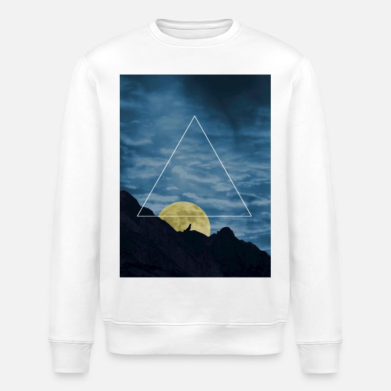 wolf-triangle - Stanley/Stella ROLLER Unisex Organic Sweatshirt - white