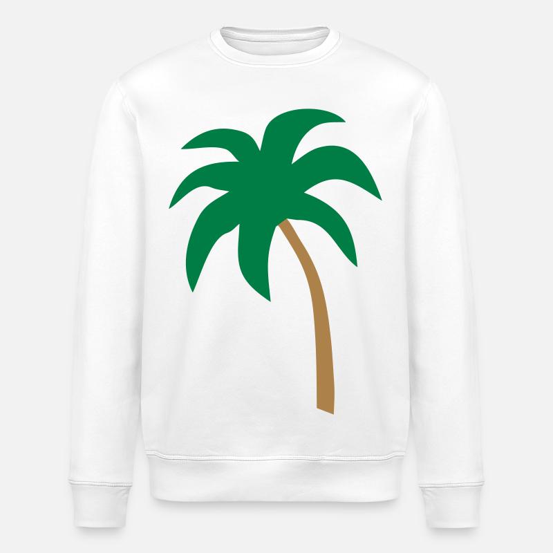 Palm tree - Stanley/Stella ROLLER Unisex Organic Sweatshirt - white