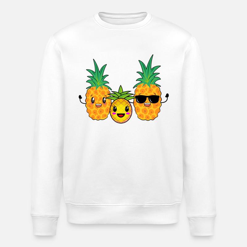 Famille d’ananas en vacances - Sweat bio ROLLER Stanley/Stella Unisexe - blanc