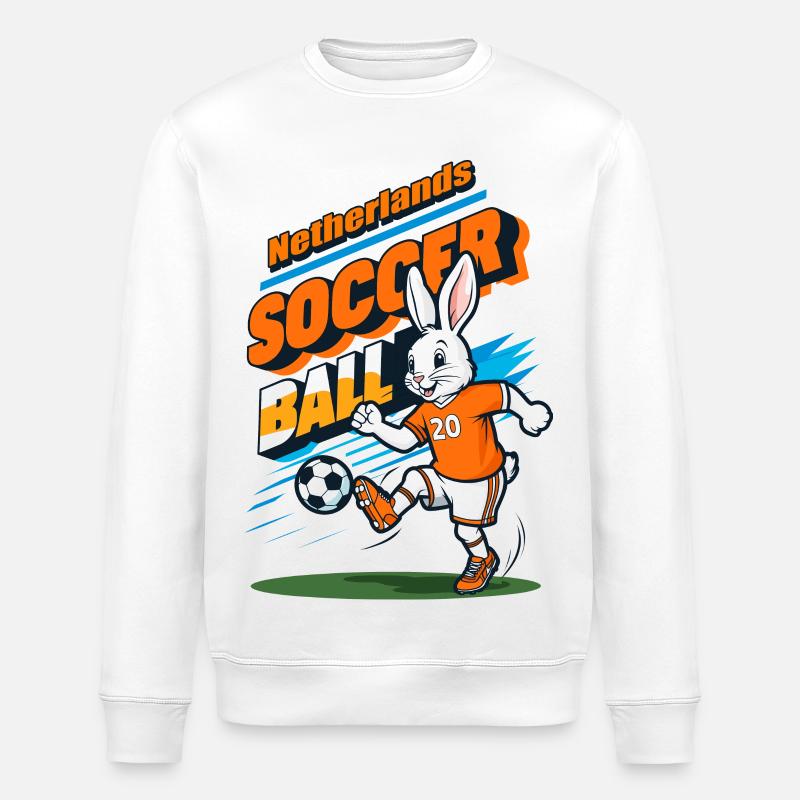 Fußball Hase - Stanley/Stella Unisex Bio-Sweatshirt ROLLER - Weiß