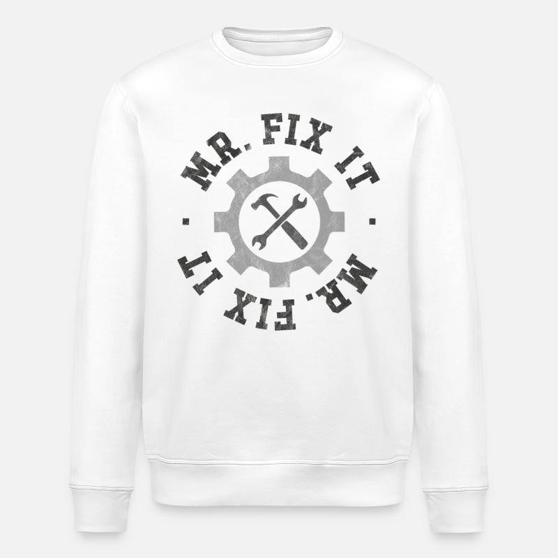 Mr Fix It - Stanley/Stella ROLLER Unisex Organic Sweatshirt - white
