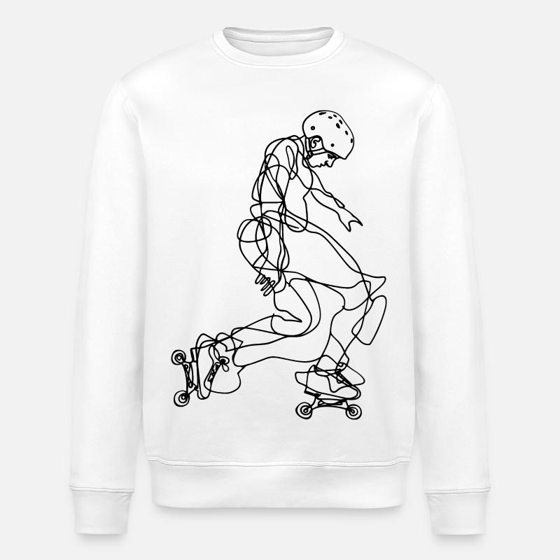 Roller Skater Zeichnung - Stanley/Stella Unisex Bio-Sweatshirt ROLLER - Weiß