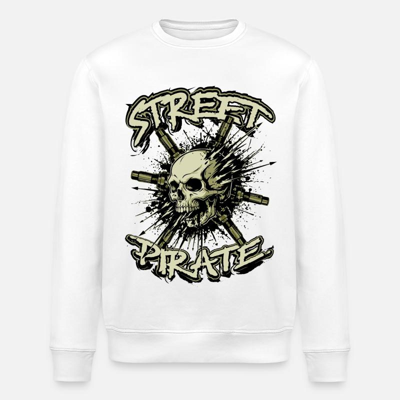 Pirate de rue - Sweat bio ROLLER Stanley/Stella Unisexe - blanc