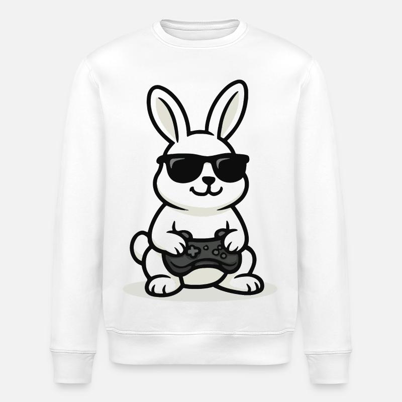 Lapin de jeu cool - Sweat bio ROLLER Stanley/Stella Unisexe - blanc