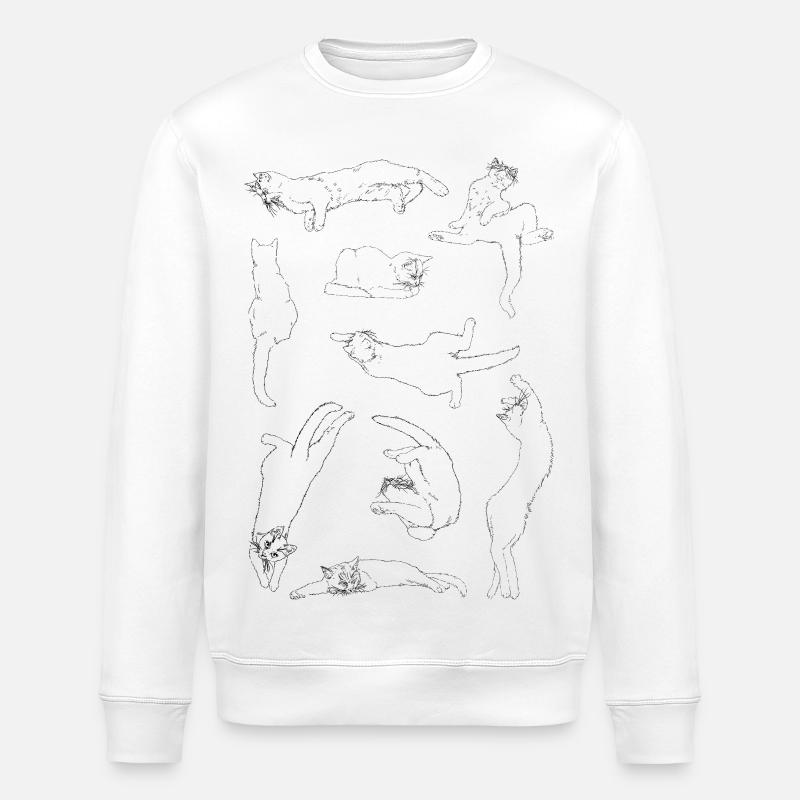 Anatomie der Katze - Stanley/Stella Unisex Bio-Sweatshirt ROLLER - Weiß