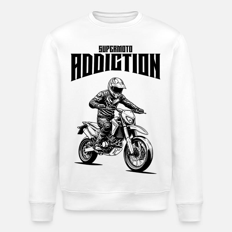 Conception de l’addiction au supermotard - Sweat bio ROLLER Stanley/Stella Unisexe - blanc