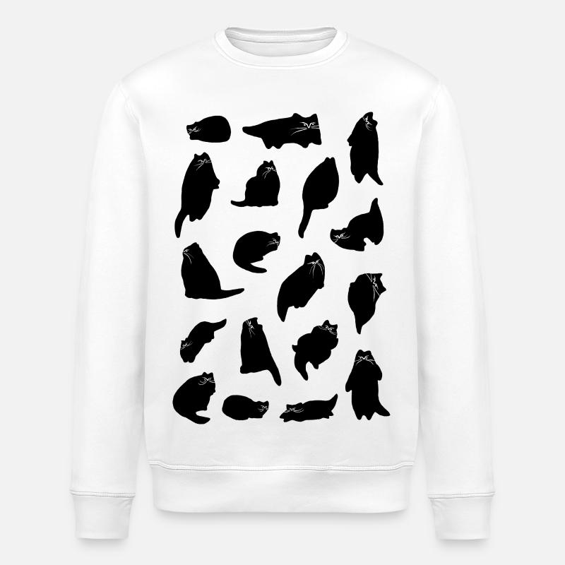 Énergie du chat noir - Sweat bio ROLLER Stanley/Stella Unisexe - blanc