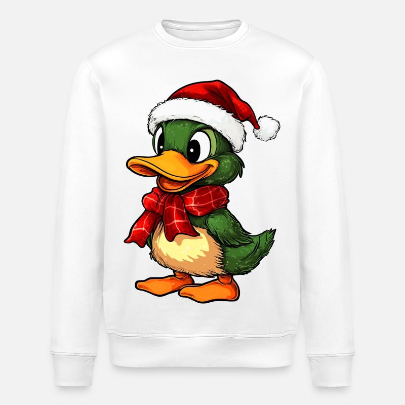 Christmas Ducks - Stanley/Stella ROLLER Unisex Organic Sweatshirt - white