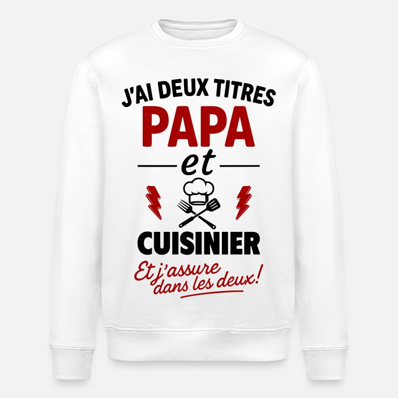 Dad Cook Humor Kitchen Gift - Stanley/Stella ROLLER Unisex Organic Sweatshirt - white