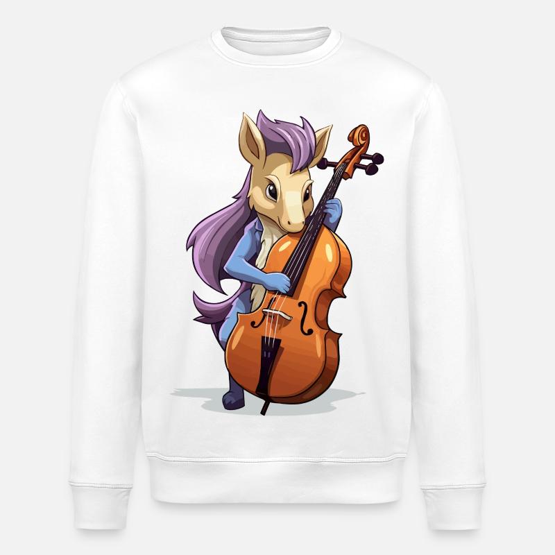 Unicorn Cellospielerin - Stanley/Stella Unisex Bio-Sweatshirt ROLLER - Weiß