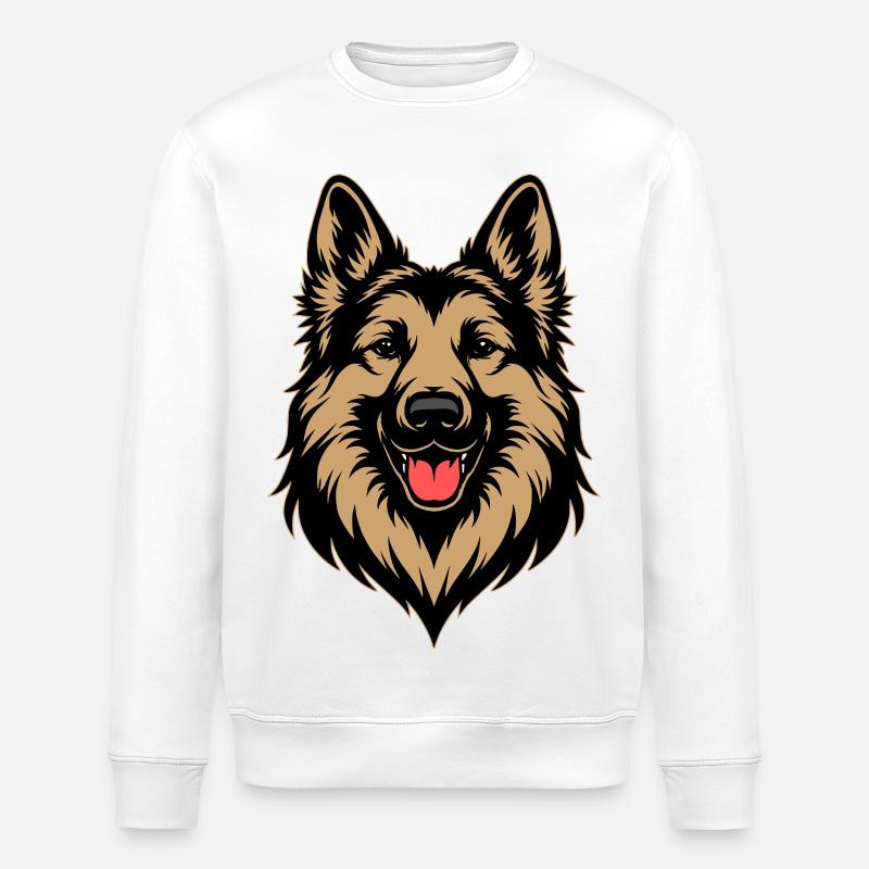 German Shepherd Design - Stanley/Stella ROLLER Unisex Organic Sweatshirt - white