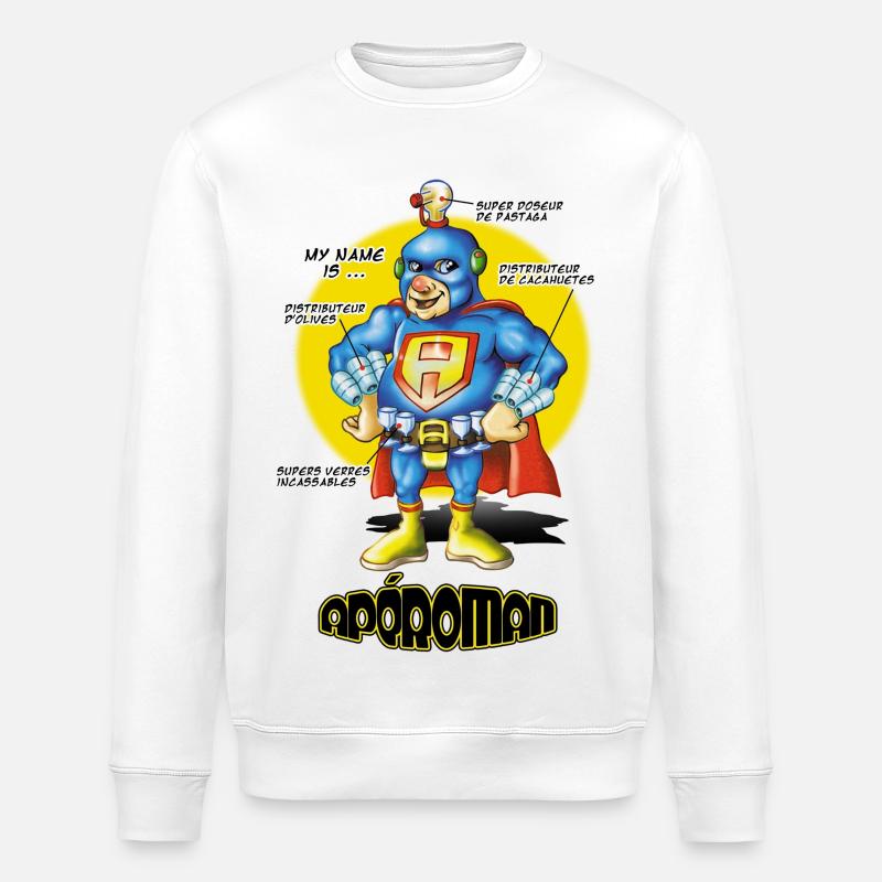 apéroman - Stanley/Stella Unisex Bio-Sweatshirt ROLLER - Weiß