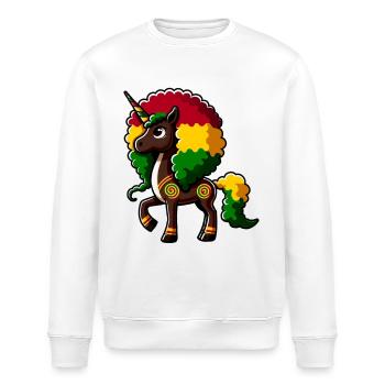 Mélanine Licorne Fille Noire Magie - Sweat bio ROLLER Stanley/Stella Unisexe - blanc - Devant - Nik (191cm)