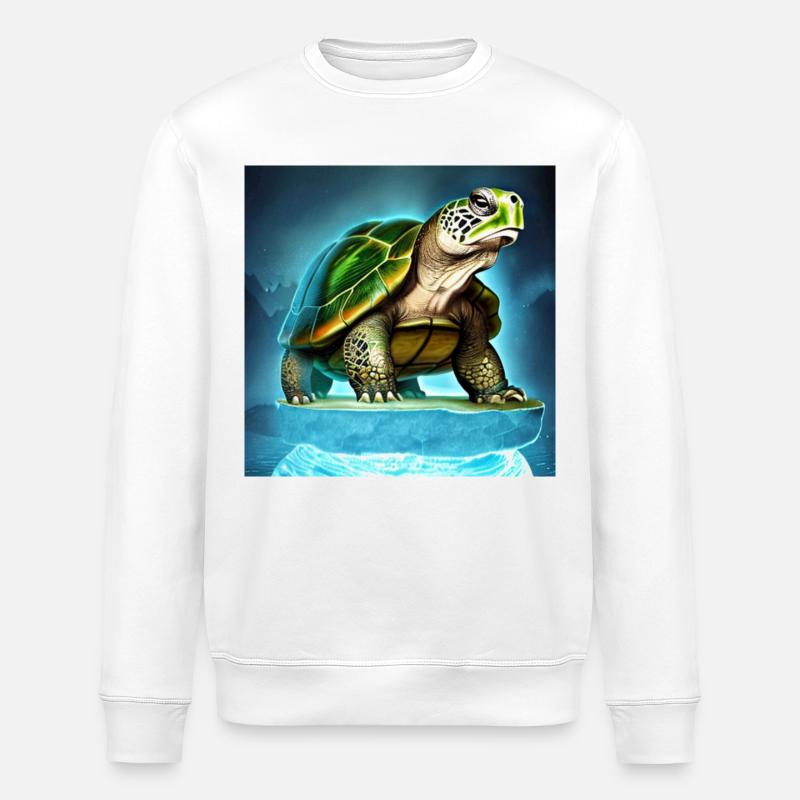Tortue sur un glacier - Sweat bio ROLLER Stanley/Stella Unisexe - blanc