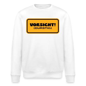 Vorsicht! Durstig - Stanley/Stella Unisex Bio-Sweatshirt ROLLER - Weiß - Vorne - Nik (191cm)