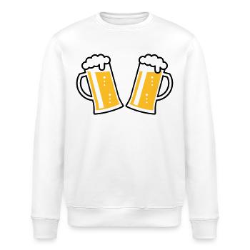 2 chopes à bière Prosten (bière / chope à bière / 2C) - Sweat bio ROLLER Stanley/Stella Unisexe - blanc - Devant - Nik (191cm)
