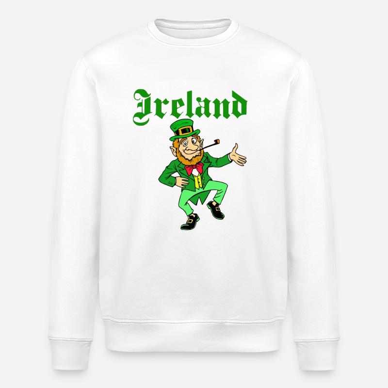Irlande St Patrick Leprechaun - Sweat bio ROLLER Stanley/Stella Unisexe - blanc