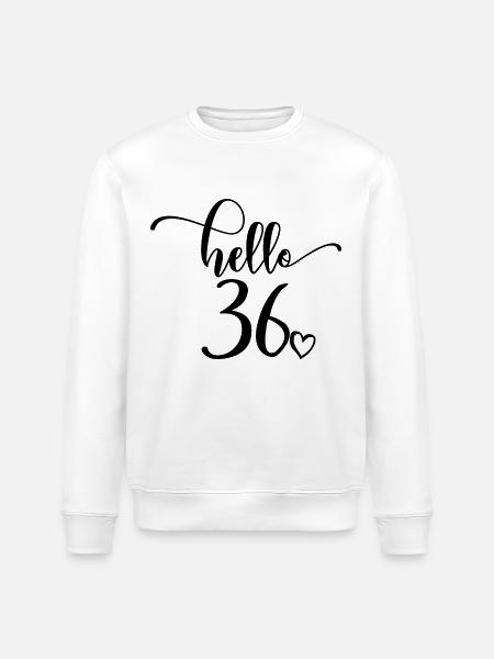 Hej 36 - Sød 36-års fødselsdagsgave til kvinder - Stanley/Stella økologisk unisex-sweatshirt ROLLER - hvid