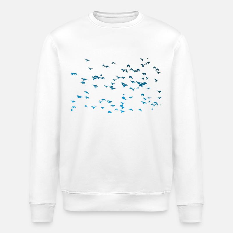 Nuée d'oiseaux - Sweat bio ROLLER Stanley/Stella Unisexe - blanc