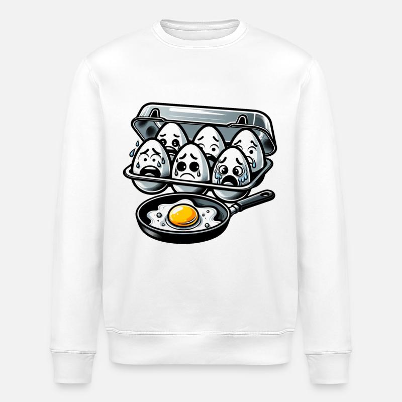 Eier Spiegelei Oster Meme - Stanley/Stella Unisex Bio-Sweatshirt ROLLER - Weiß