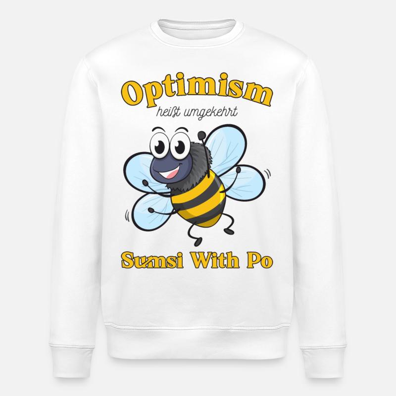 Abeille Motivation Optimisme - Sweat bio ROLLER Stanley/Stella Unisexe - blanc