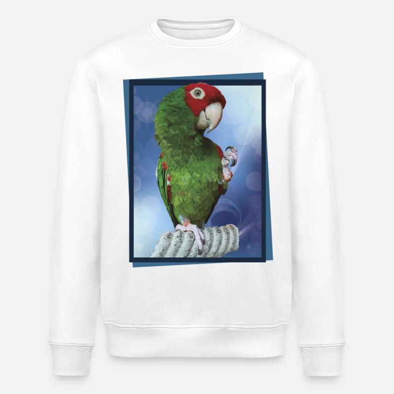 Rothaariger Papagei - Stanley/Stella Unisex Bio-Sweatshirt ROLLER - Weiß