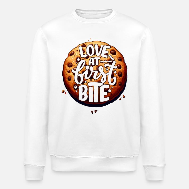 Love at First Bite - Stanley/Stella ROLLER Unisex Organic Sweatshirt - white