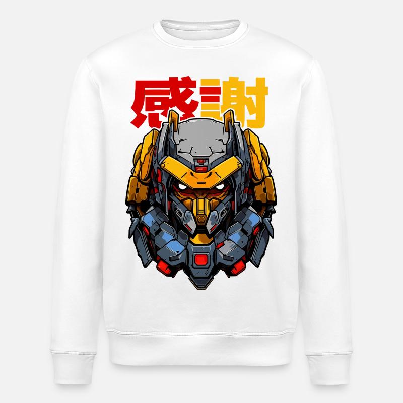 Anime Roboter TWO! - Stanley/Stella Unisex Bio-Sweatshirt ROLLER - Weiß