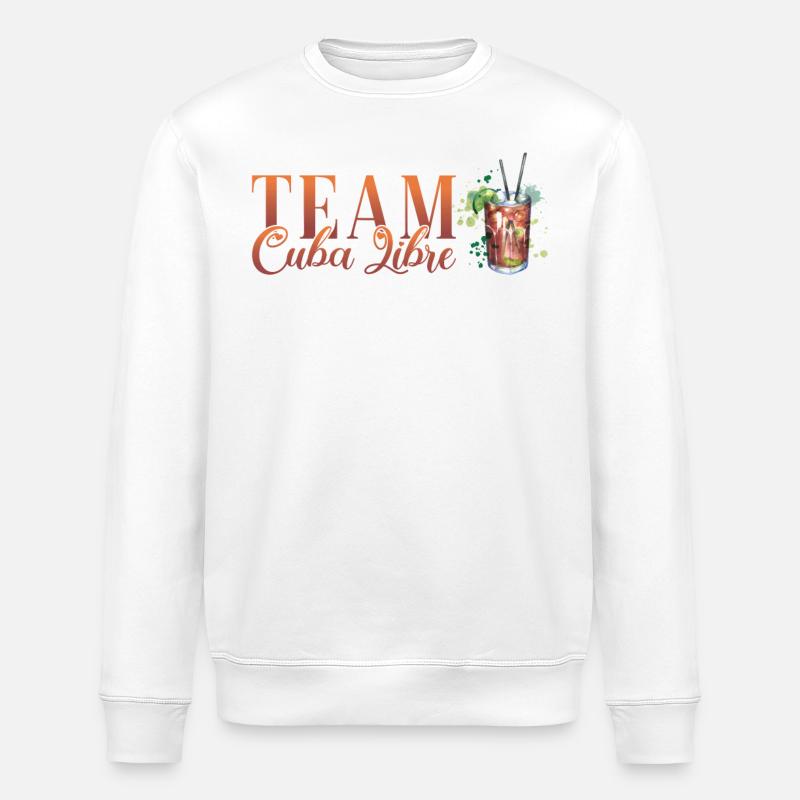 Team Cuba Libre Cocktail Bartender - Stanley/Stella ROLLER Unisex Organic Sweatshirt - white