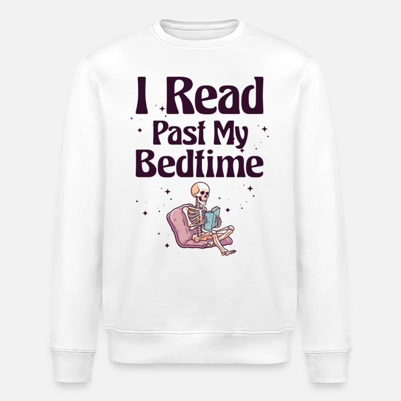 I read skeleton after bedtime - Stanley/Stella ROLLER Unisex Organic Sweatshirt - white
