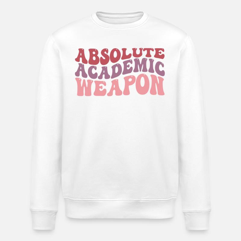 Student Absolute Academic Weapon - Stanley/Stella ROLLER Unisex Organic Sweatshirt - white