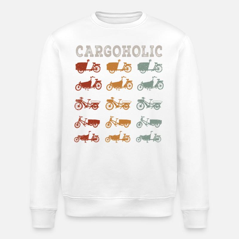 Cargoholic Lastenfahrrad Cargobike - Stanley/Stella Unisex Bio-Sweatshirt ROLLER - Weiß