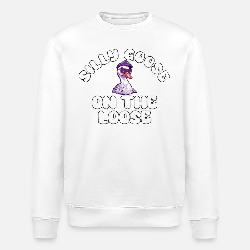 L’oie stupide en liberté - Sweat bio ROLLER Stanley/Stella Unisexe - blanc