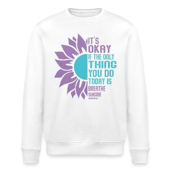 Suicide Prevention Awareness - Stanley/Stella ROLLER Unisex Organic Sweatshirt - white - Front - Nik (191cm)