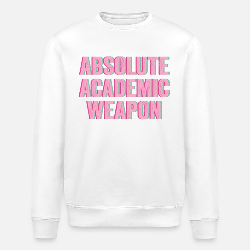 Students Absolute Academic Weapon - Stanley/Stella ROLLER Unisex Organic Sweatshirt - white