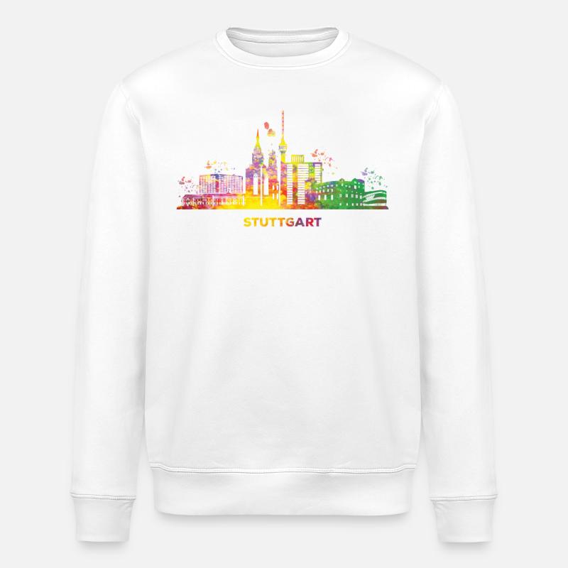 Paysage urbain Stuttgart Skyline Stuttgarter - Sweat bio ROLLER Stanley/Stella Unisexe - blanc