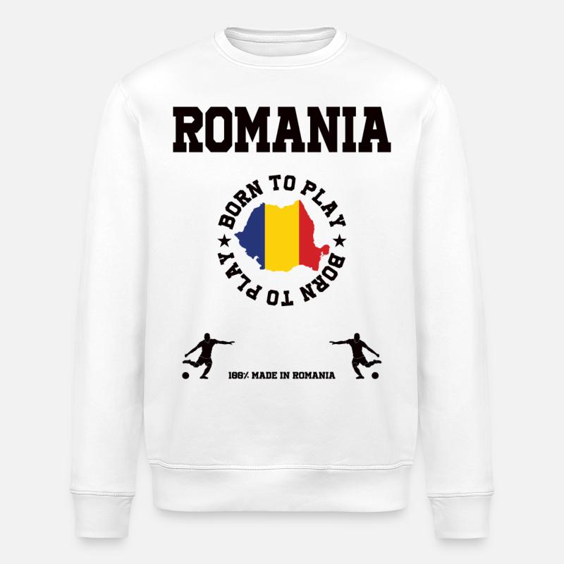 Romania - Stanley/Stella ROLLER Unisex Organic Sweatshirt - white