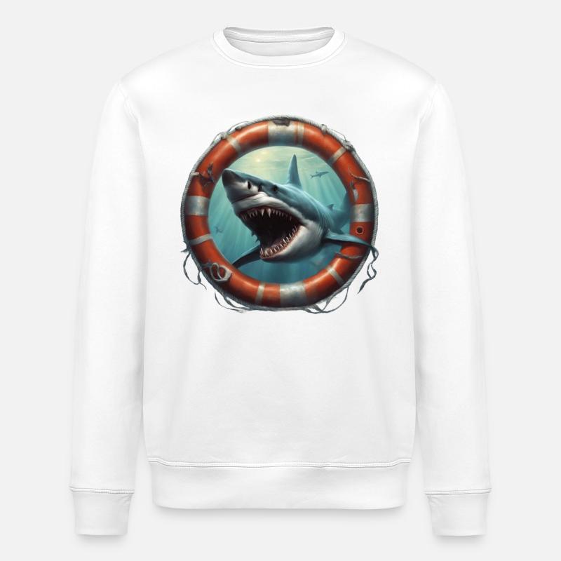 Requin blanc - Sweat bio ROLLER Stanley/Stella Unisexe - blanc