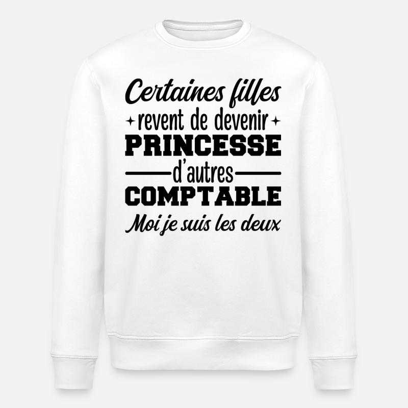 Princesse Comptable - Sweat bio ROLLER Stanley/Stella Unisexe - blanc