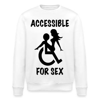 This wheelchair user is accessible for sex * - Stanley/Stella ROLLER Unisex Organic Sweatshirt - white - Front - Nik (191cm)