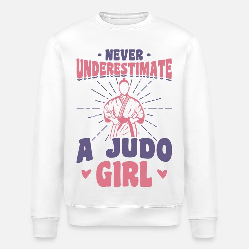 Unterschätze niemals ein Judo Mädchen - Stanley/Stella Unisex Bio-Sweatshirt ROLLER - Weiß