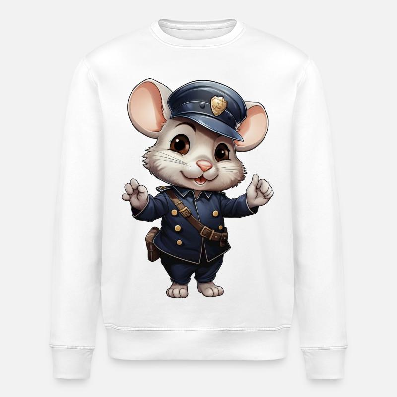 Souris Policière - Sweat bio ROLLER Stanley/Stella Unisexe - blanc