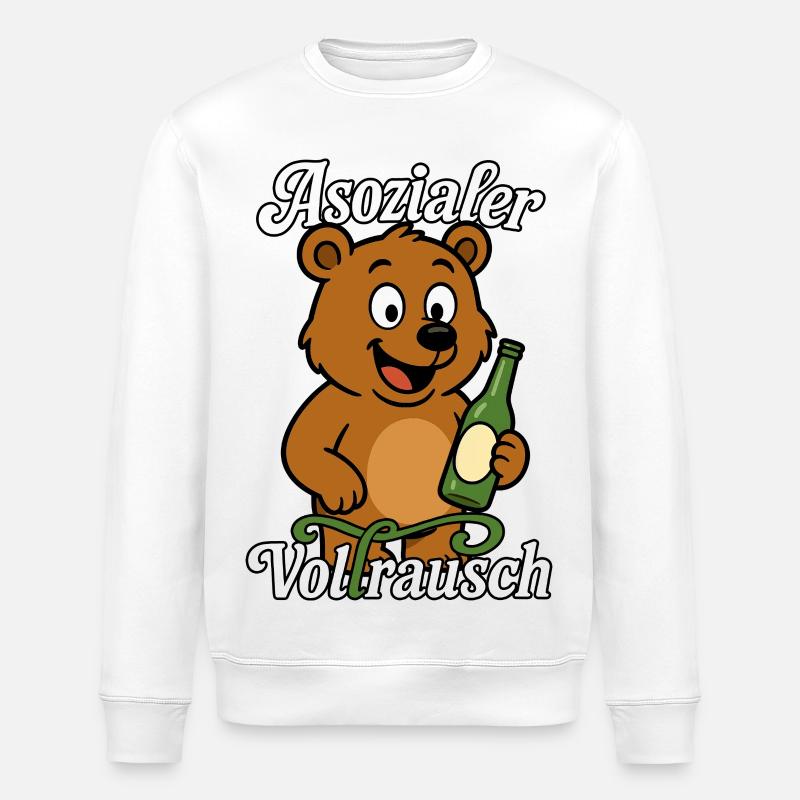 ASOZIALER VOLLRAUSCH - Stanley/Stella Unisex Bio-Sweatshirt ROLLER - Weiß