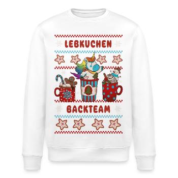 Lebkuchen Backteam Einhorn Weihnachten backen - Stanley/Stella Unisex Bio-Sweatshirt ROLLER - Weiß - Vorne - Nik (191cm)