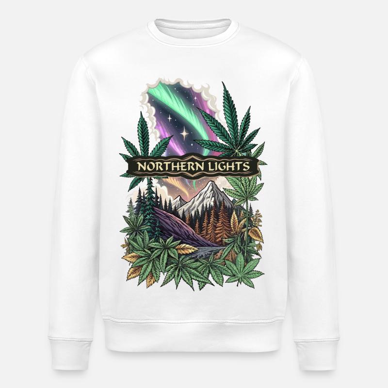 Aurore boréale - Sweat bio ROLLER Stanley/Stella Unisexe - blanc