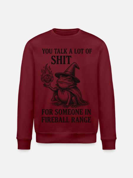 Fireball Range – Sjov frø-troldmandsrollespil - Stanley/Stella økologisk unisex-sweatshirt ROLLER - hvid